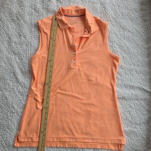 Peter Millar Orange Fitted Buttoned Tank Top